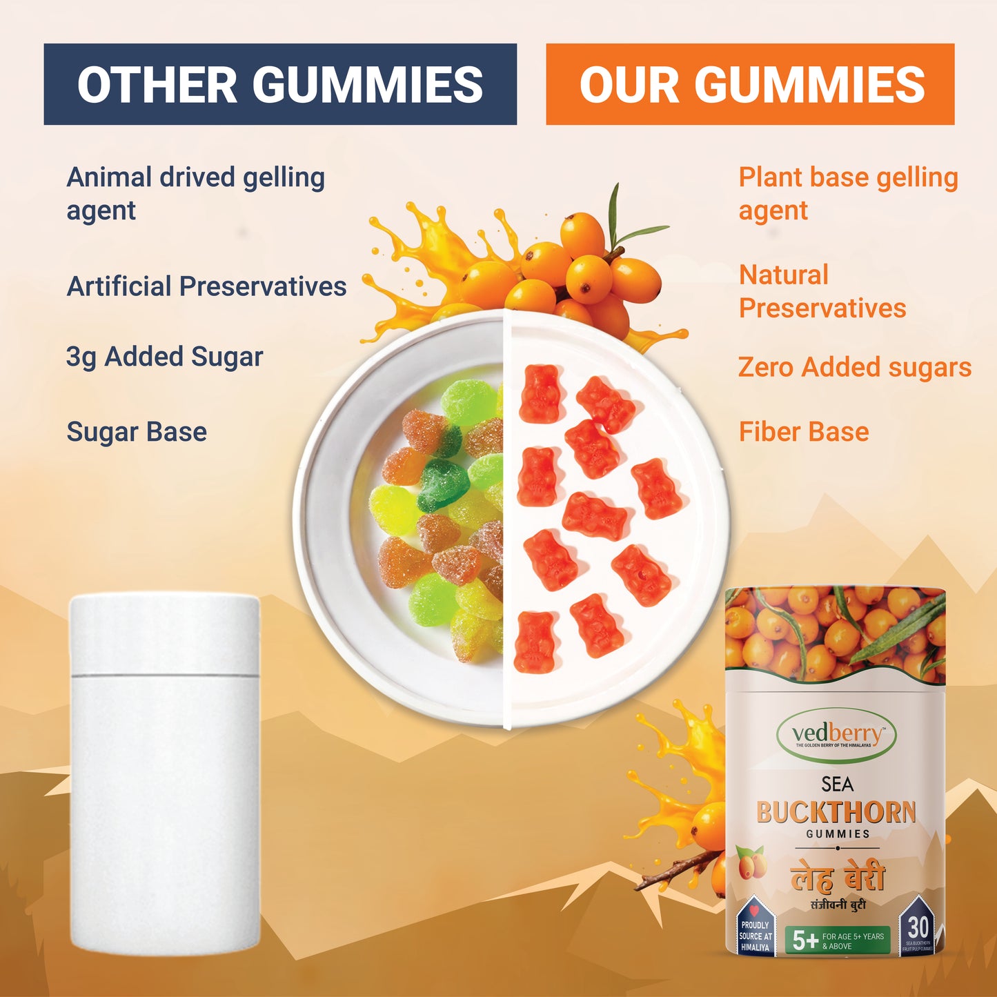 Vedberry Sea Buckthorn Gummies