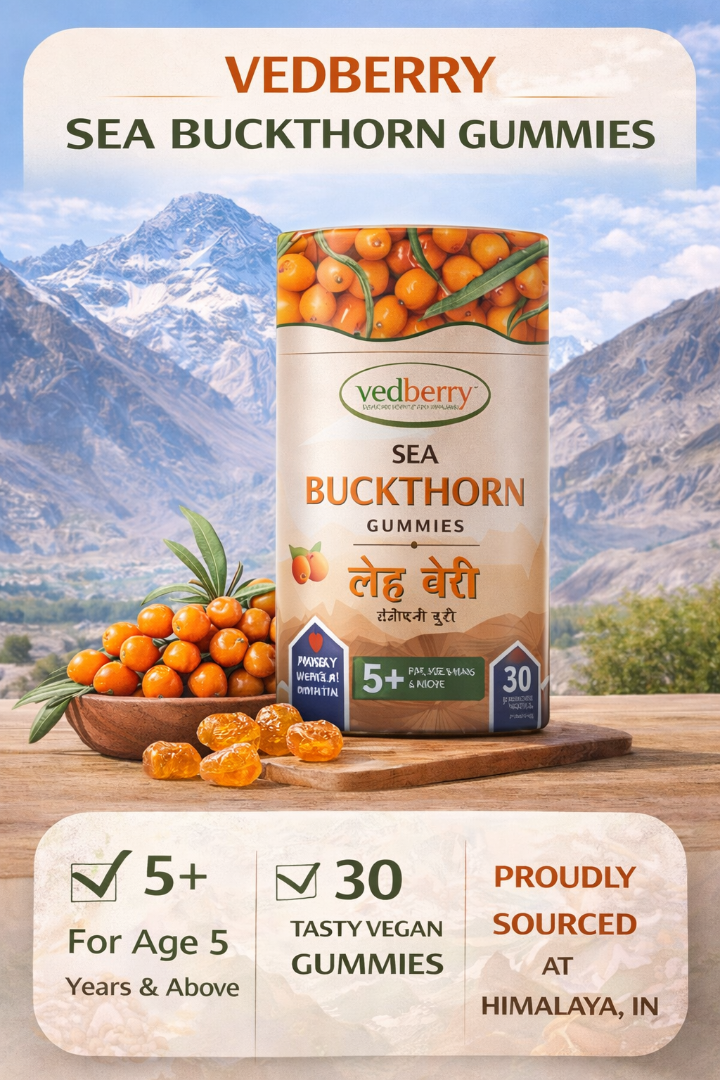 Vedberry Sea Buckthorn Gummies