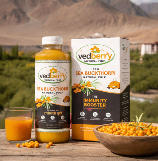 Vedberry Sea Buckthorn Juice (Pulp) Natural Vitamin C | Immunity & Skin Glow