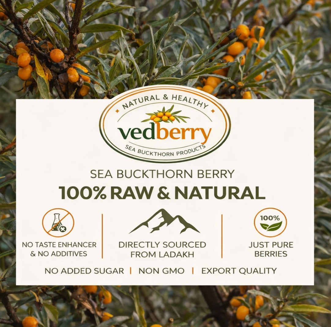 Vedberry Sea Buckthorn Juice (Pulp) Natural Vitamin C | Immunity & Skin Glow
