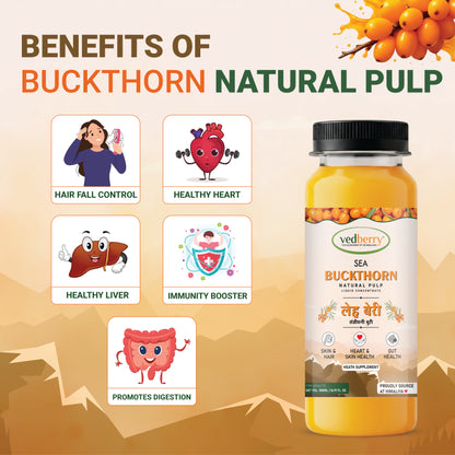 Sea Buckthorn Juice (Pulp) Natural Vitamin C | Immunity & Skin Glow