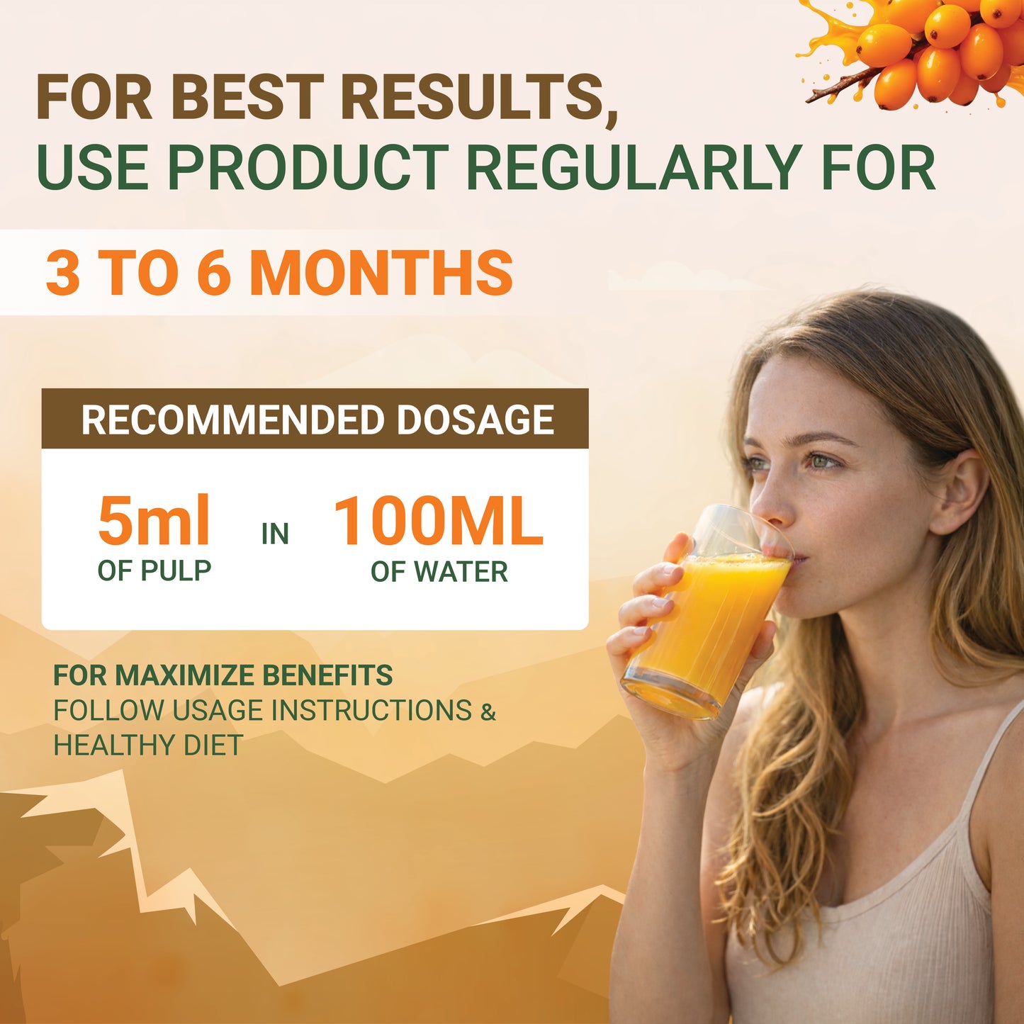 Sea Buckthorn Juice (Pulp) Natural Vitamin C | Immunity & Skin Glow