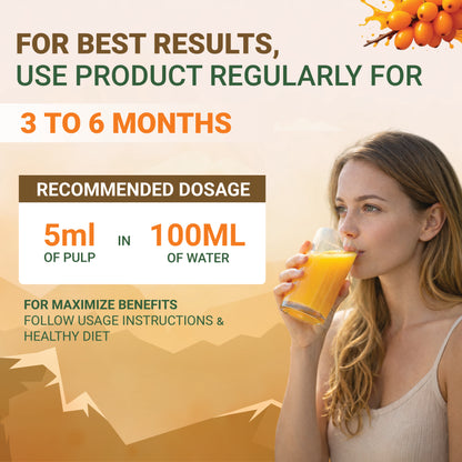 Sea Buckthorn Juice (Pulp) Natural Vitamin C | Immunity & Skin Glow