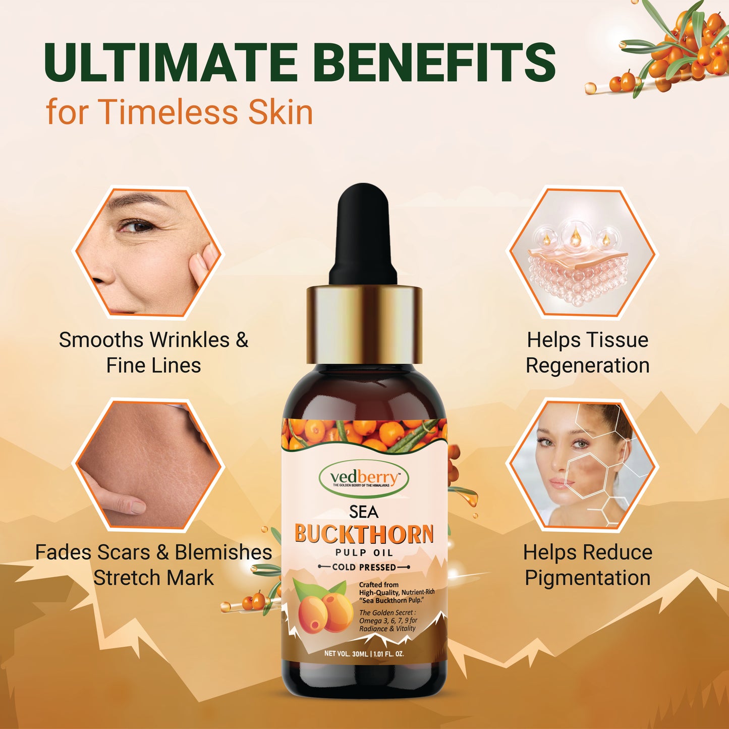 Sea Buckthorn Oil 30ml Face Serum&Hair Serum